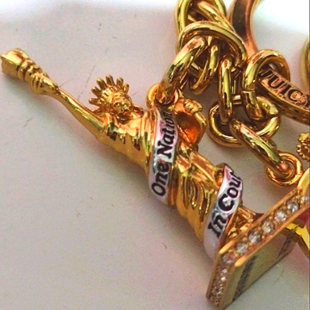 Juicy Couture LG Charm Depicting the Eiffel🗼Lady Liberty 🌍Globe Spins NWT - Picture 3 of 14